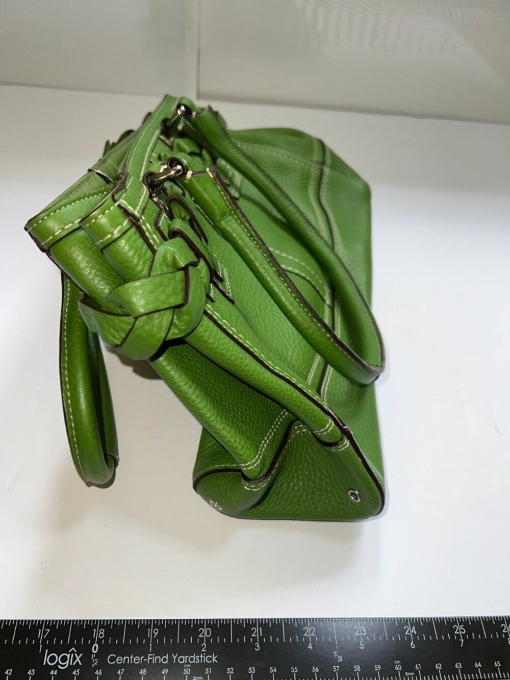 Coach Hampton Braided Pebbled Leather Satchel, ide - Picture 4 of 6